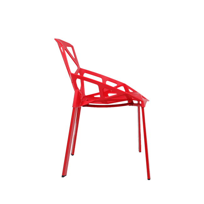 几何镂空餐椅 简约现代洽谈椅 餐厅塑料椅
